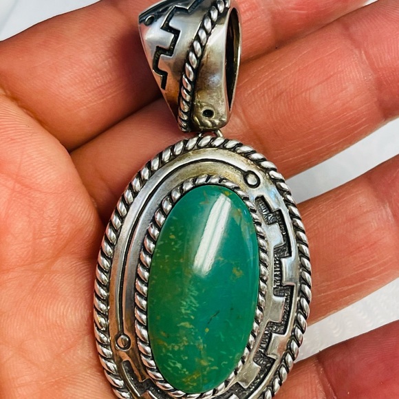 Carolyn Pollack Sterling Silver Turquoise Pendant. - Picture 4 of 6